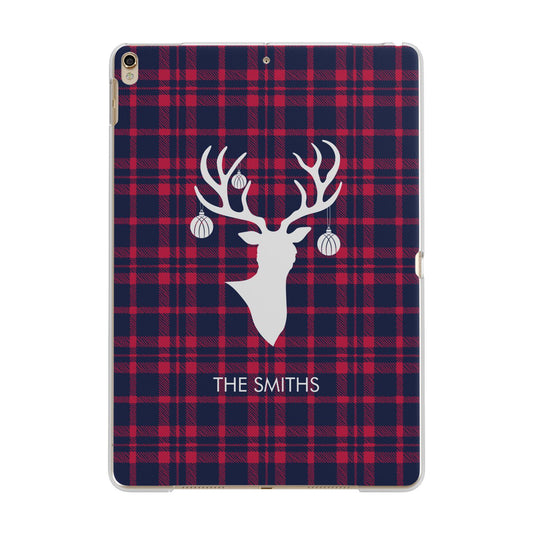 Tartan Stag Personalised Family Name Apple iPad Gold Case
