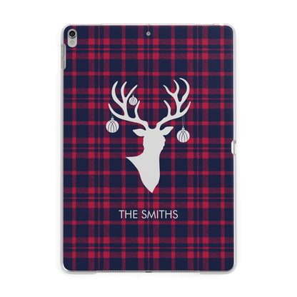 Tartan Stag Personalised Family Name Apple iPad Silver Case