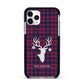 Tartan Stag Personalised Family Name Apple iPhone 11 Pro in Silver with Black Impact Case