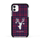 Tartan Stag Personalised Family Name Apple iPhone 11 in White with Black Impact Case