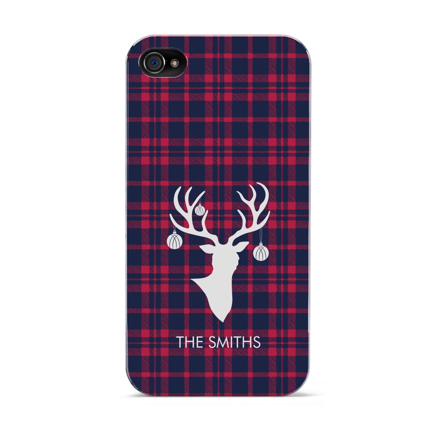 Tartan Stag Personalised Family Name Apple iPhone 4s Case