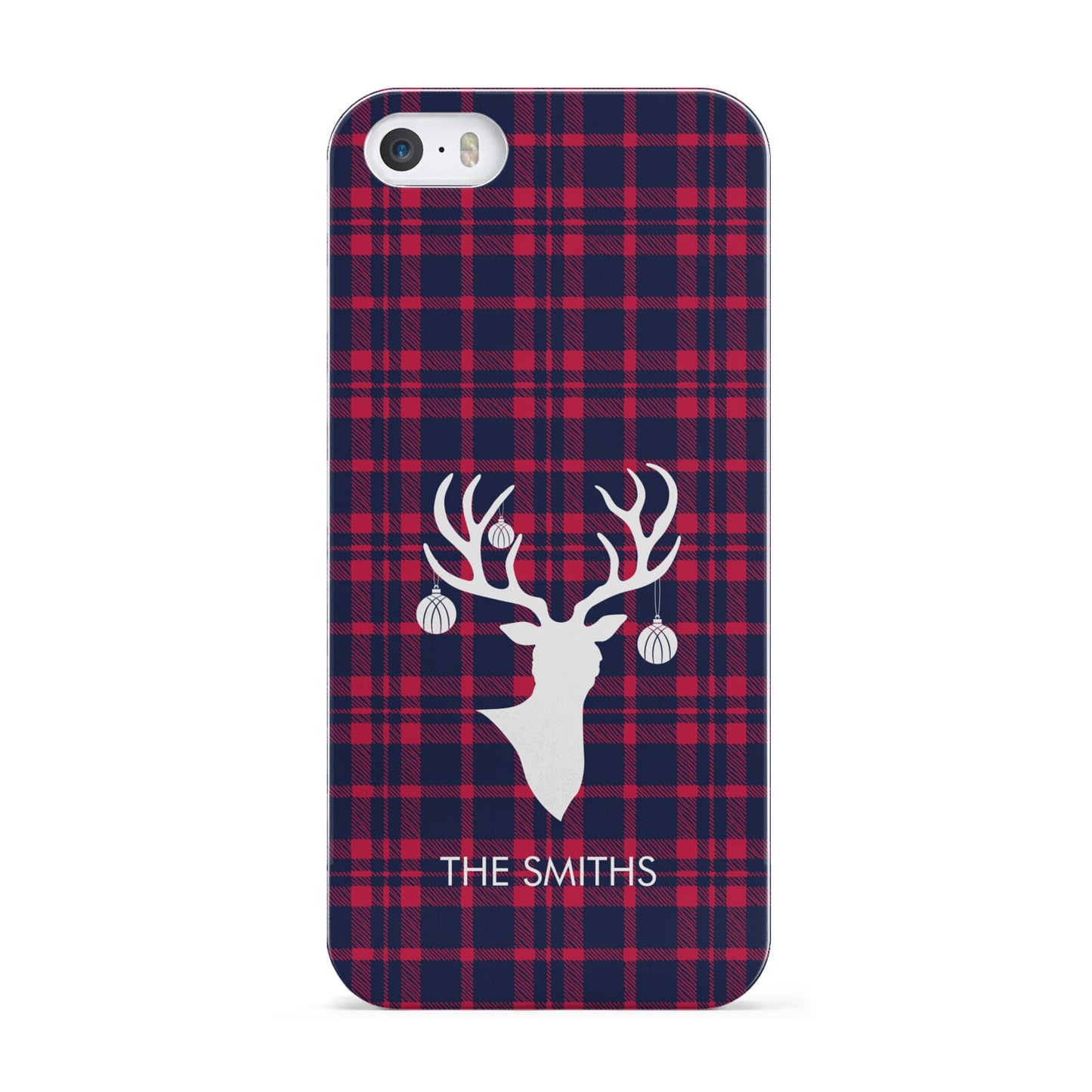 Tartan Stag Personalised Family Name Apple iPhone 5 Case