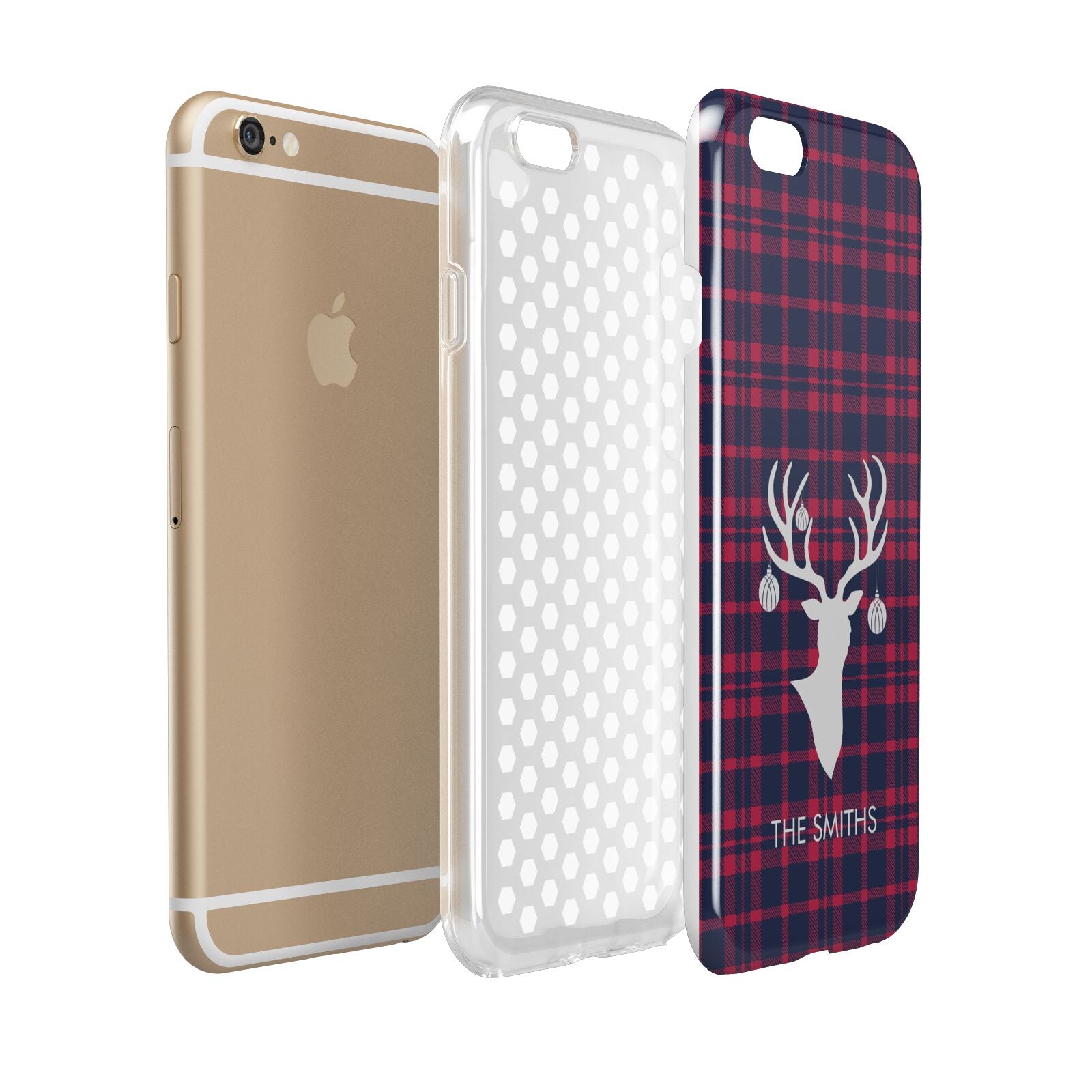 Tartan Stag Personalised Family Name Apple iPhone 6 3D Tough Case Expanded view