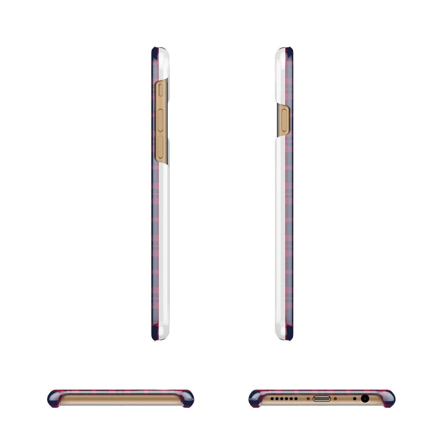 Tartan Stag Personalised Family Name Apple iPhone 6 3D Wrap Snap Case Angled Images