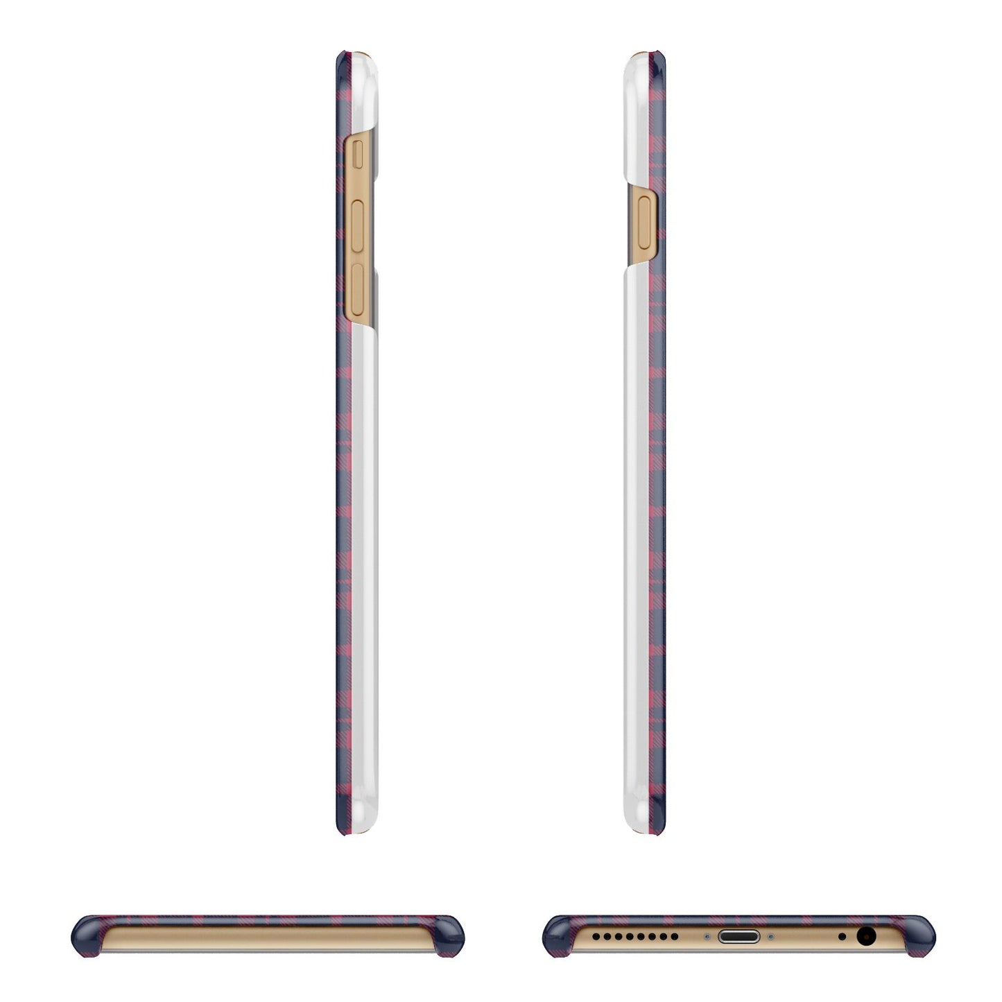 Tartan Stag Personalised Family Name Apple iPhone 6 Plus 3D Wrap Snap Case Angled Images