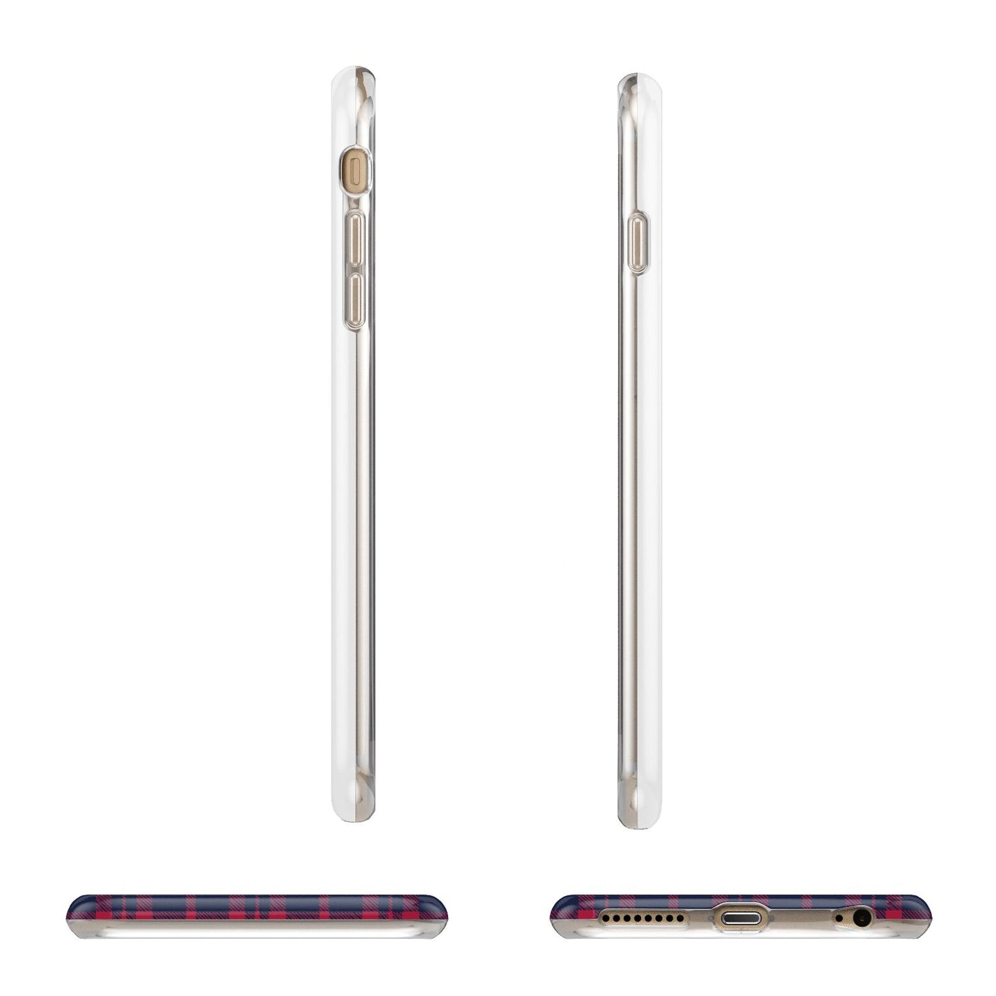 Tartan Stag Personalised Family Name Apple iPhone 6 Plus 3D Wrap Tough Case Alternative Image Angles