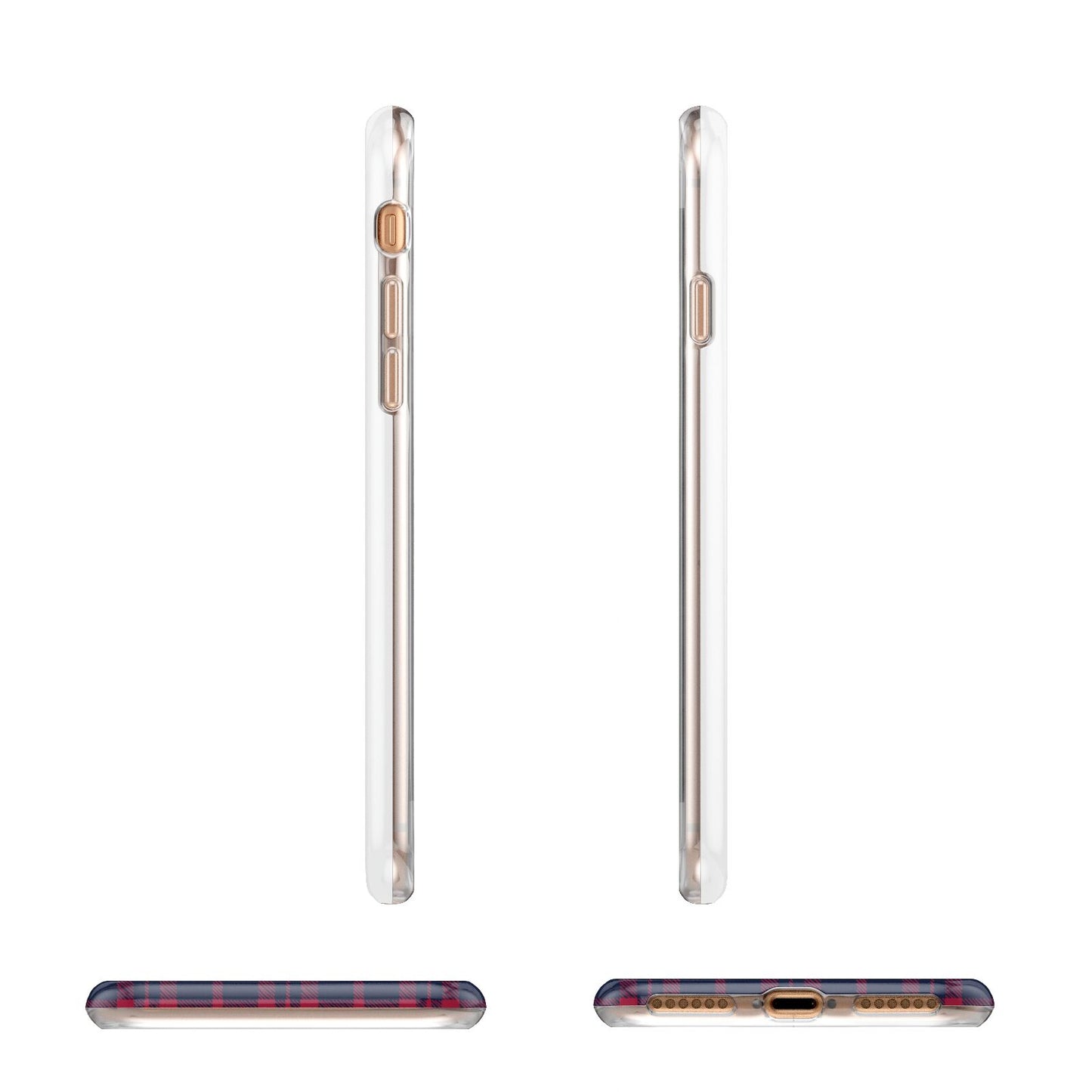 Tartan Stag Personalised Family Name Apple iPhone 7 8 3D Wrap Tough Case Alternative Image Angles