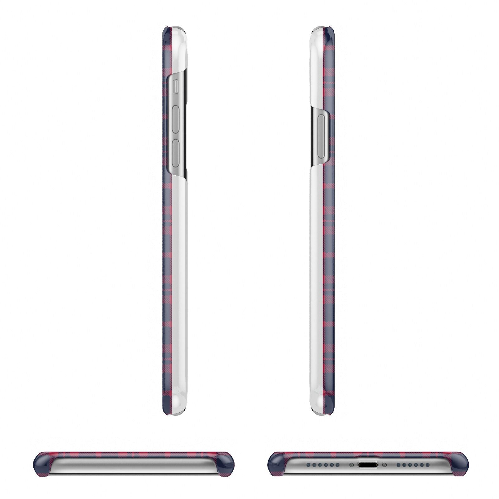 Tartan Stag Personalised Family Name Apple iPhone XR 3D Wrap Snap Case Angled Images on White Phone