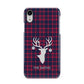 Tartan Stag Personalised Family Name Apple iPhone XR White 3D Snap Case