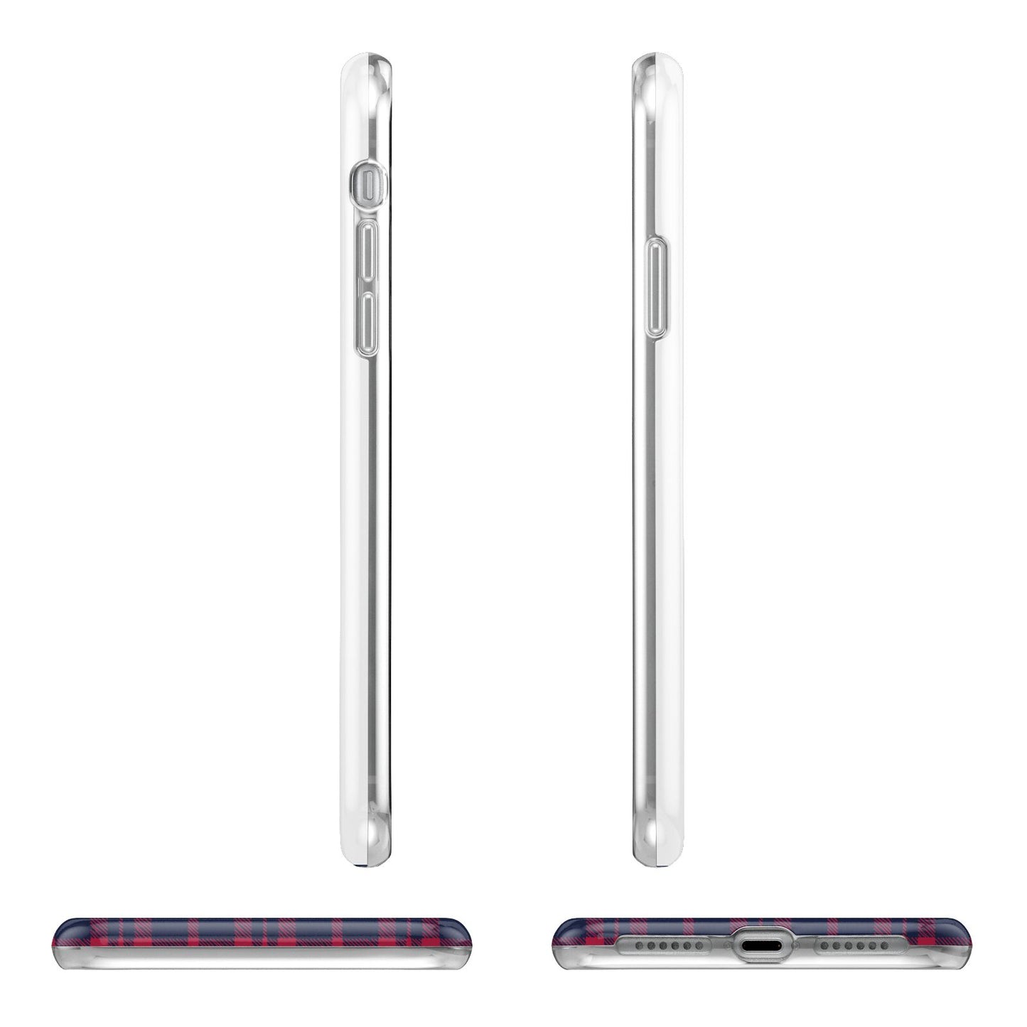 Tartan Stag Personalised Family Name Apple iPhone XR in White with 3D Wrap Tough Case Alternative Image Angles