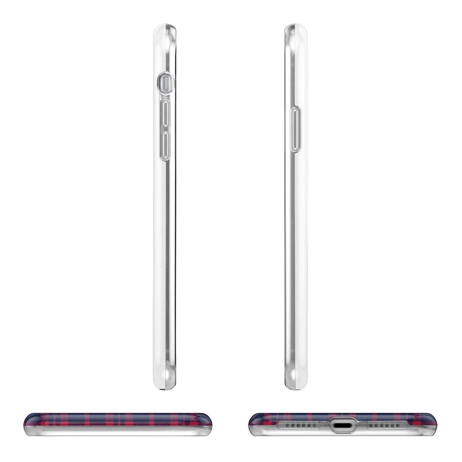 Tartan Stag Personalised Family Name Apple iPhone XR in White with 3D Wrap Tough Case Alternative Image Angles