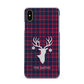 Tartan Stag Personalised Family Name Apple iPhone Xs Max 3D Snap Case