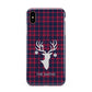 Tartan Stag Personalised Family Name Apple iPhone Xs Max 3D Tough Case
