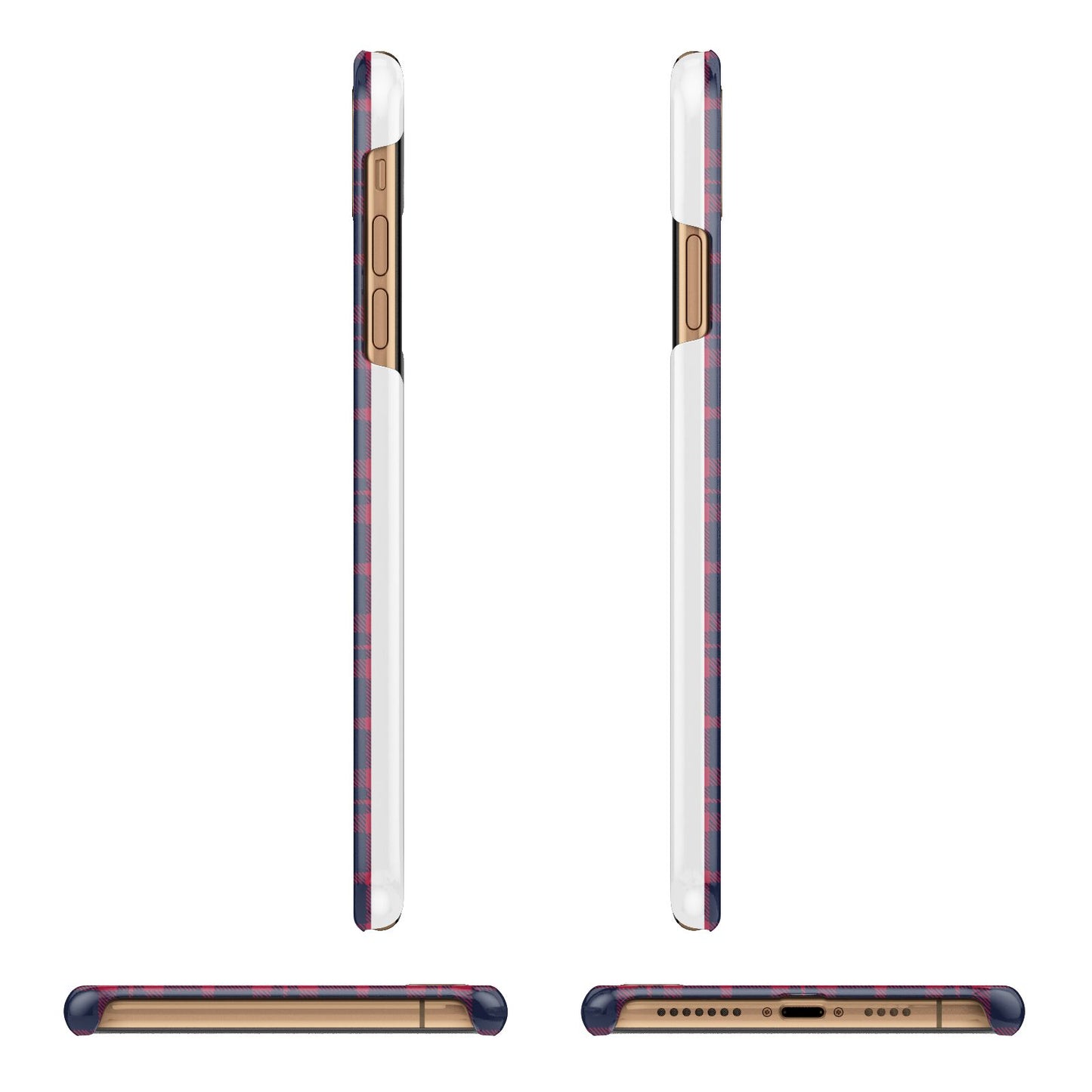 Tartan Stag Personalised Family Name Apple iPhone Xs Max 3D Wrap Snap Case Angled Images