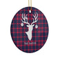 Tartan Stag Personalised Family Name Circle Decoration Side Angle