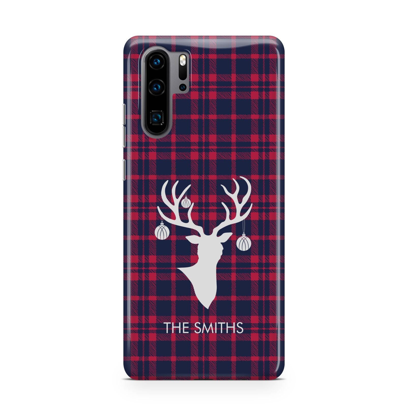 Tartan Stag Personalised Family Name Huawei P30 Pro Phone Case
