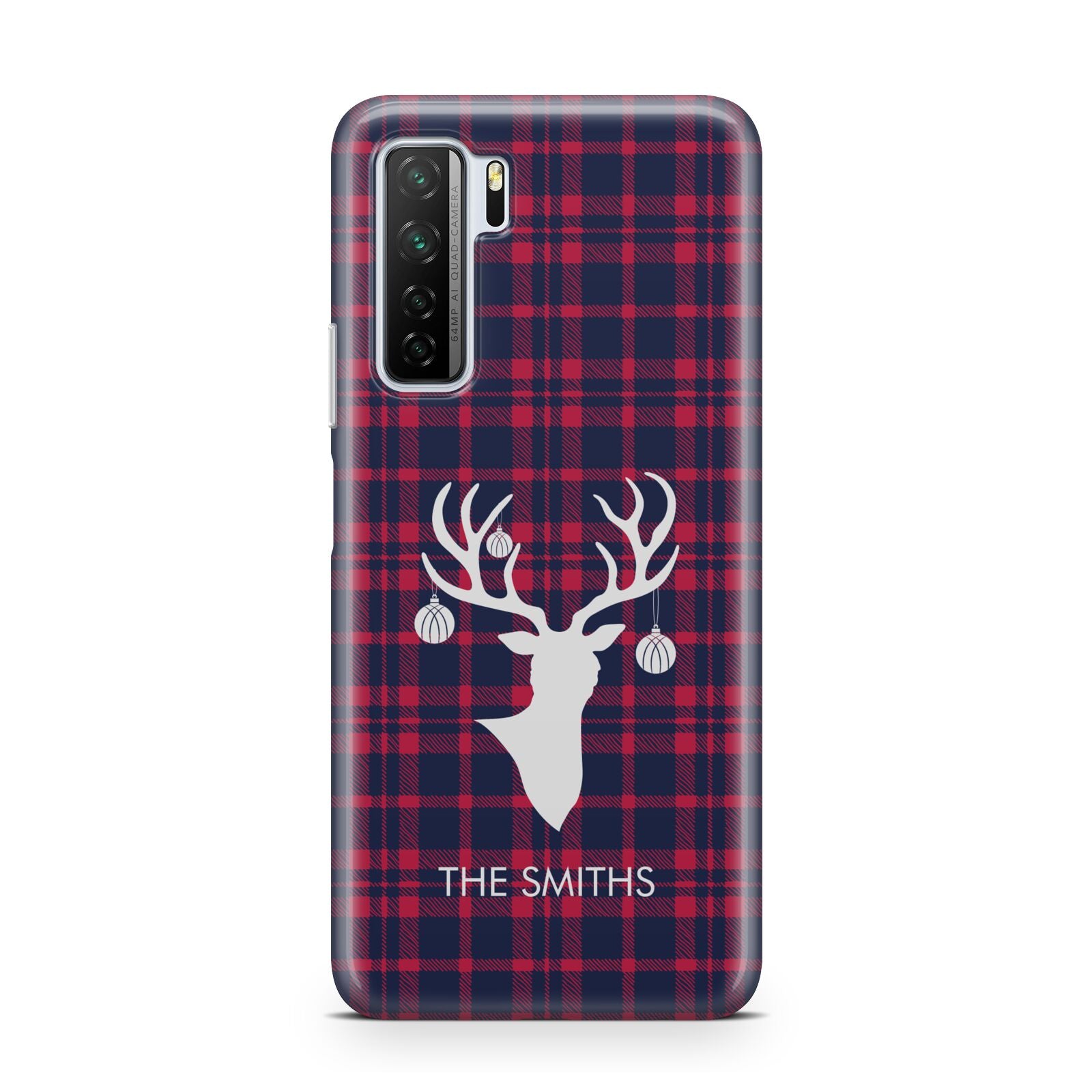 Tartan Stag Personalised Family Name Huawei P40 Lite 5G Phone Case