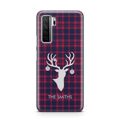 Tartan Stag Personalised Family Name Huawei P40 Lite 5G Phone Case