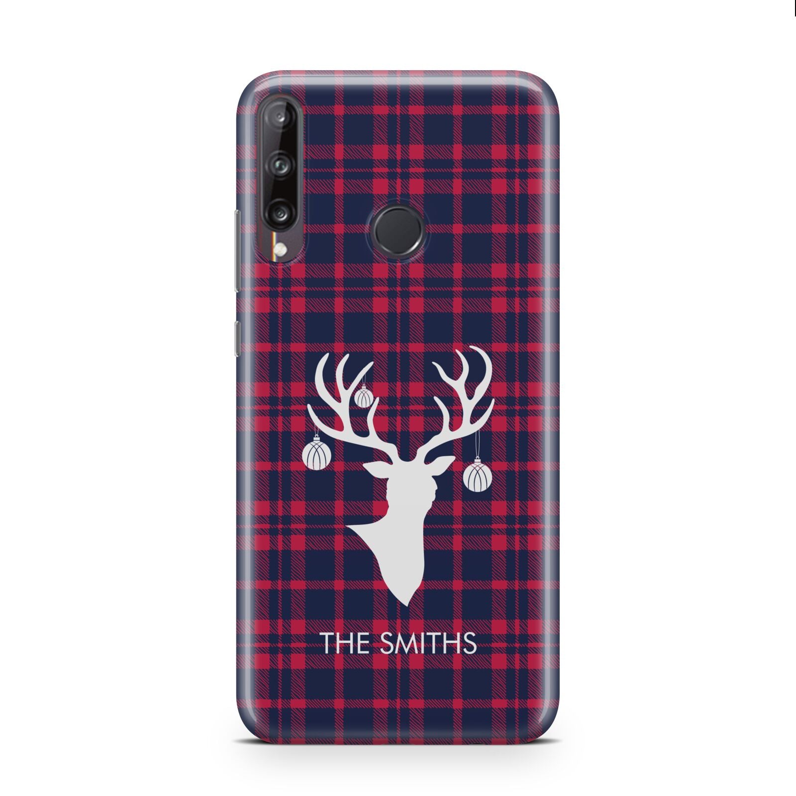 Tartan Stag Personalised Family Name Huawei P40 Lite E Phone Case