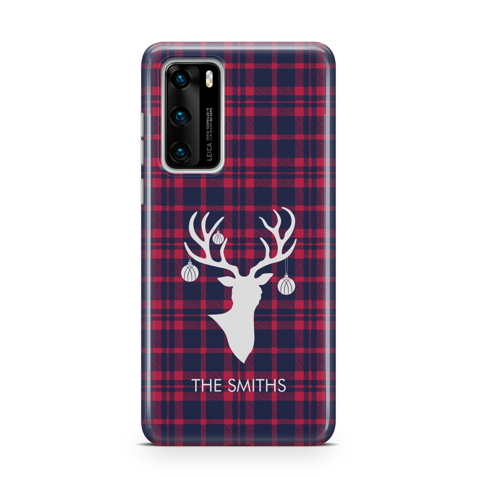 Tartan Stag Personalised Family Name Huawei P40 Phone Case