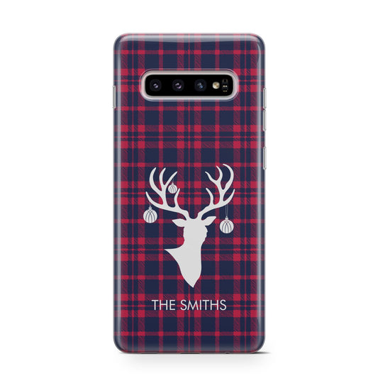 Tartan Stag Personalised Family Name Protective Samsung Galaxy Case