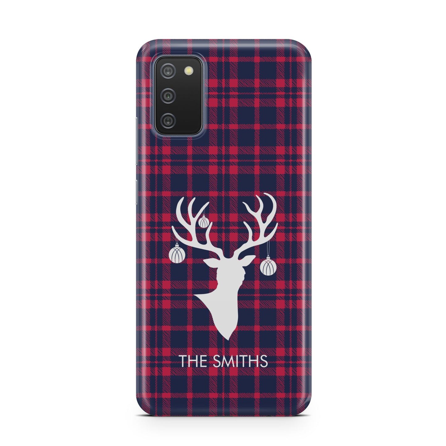Tartan Stag Personalised Family Name Samsung A02s Case