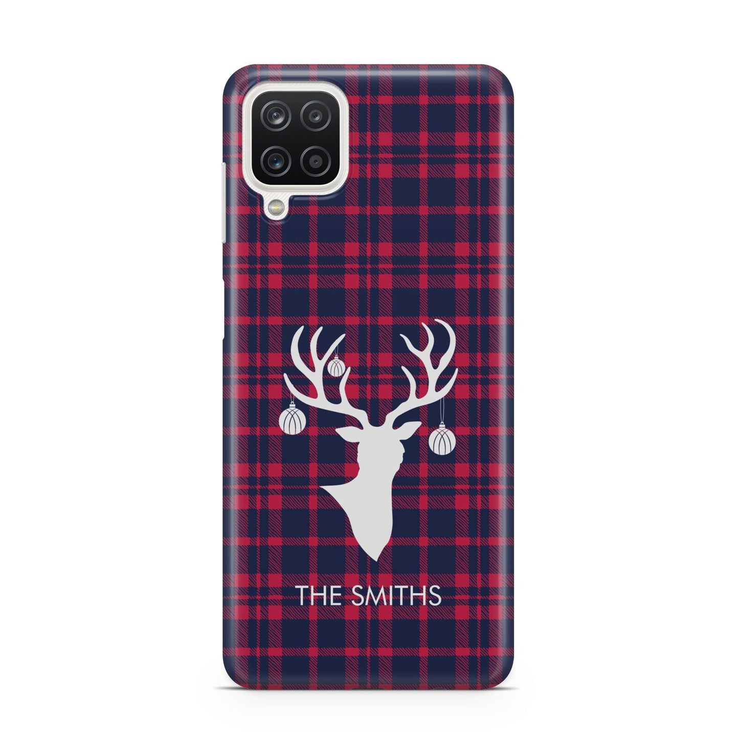 Tartan Stag Personalised Family Name Samsung A12 Case