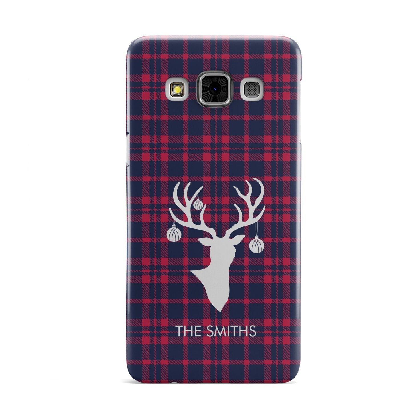Tartan Stag Personalised Family Name Samsung Galaxy A3 Case