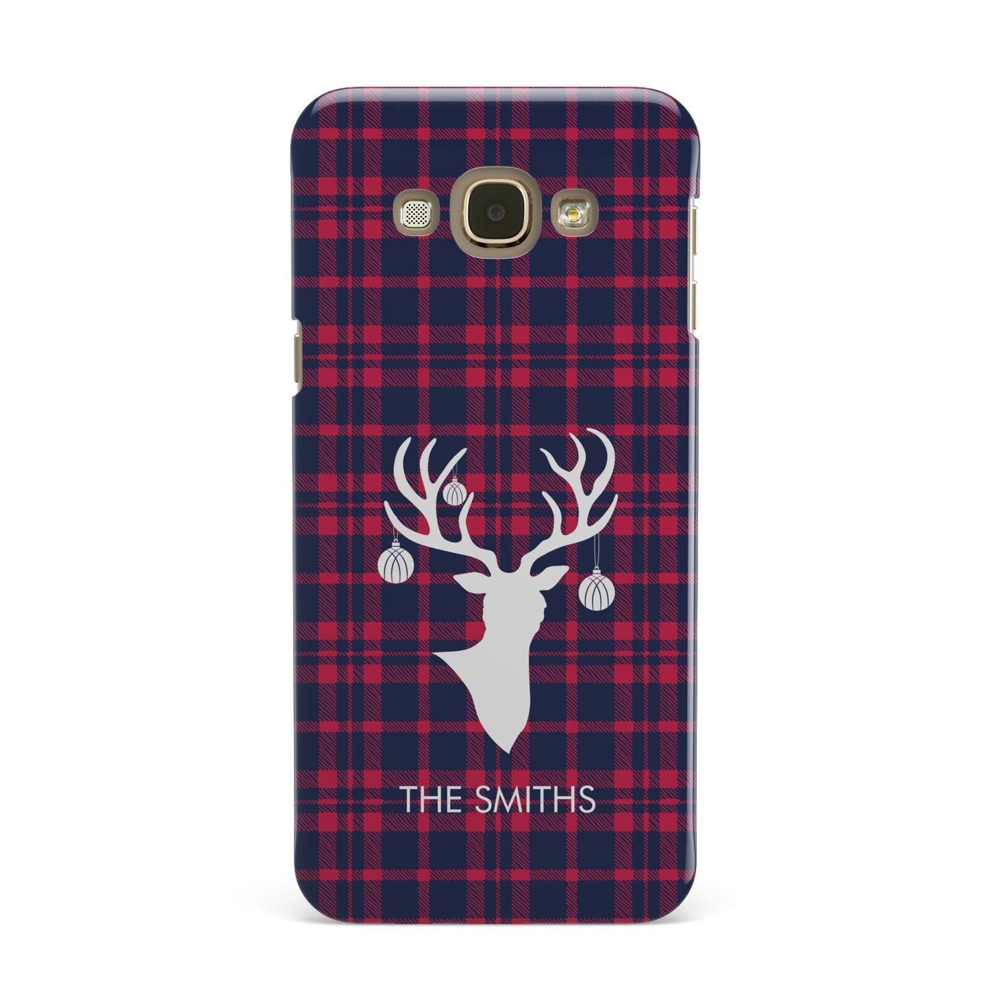 Tartan Stag Personalised Family Name Samsung Galaxy A8 Case