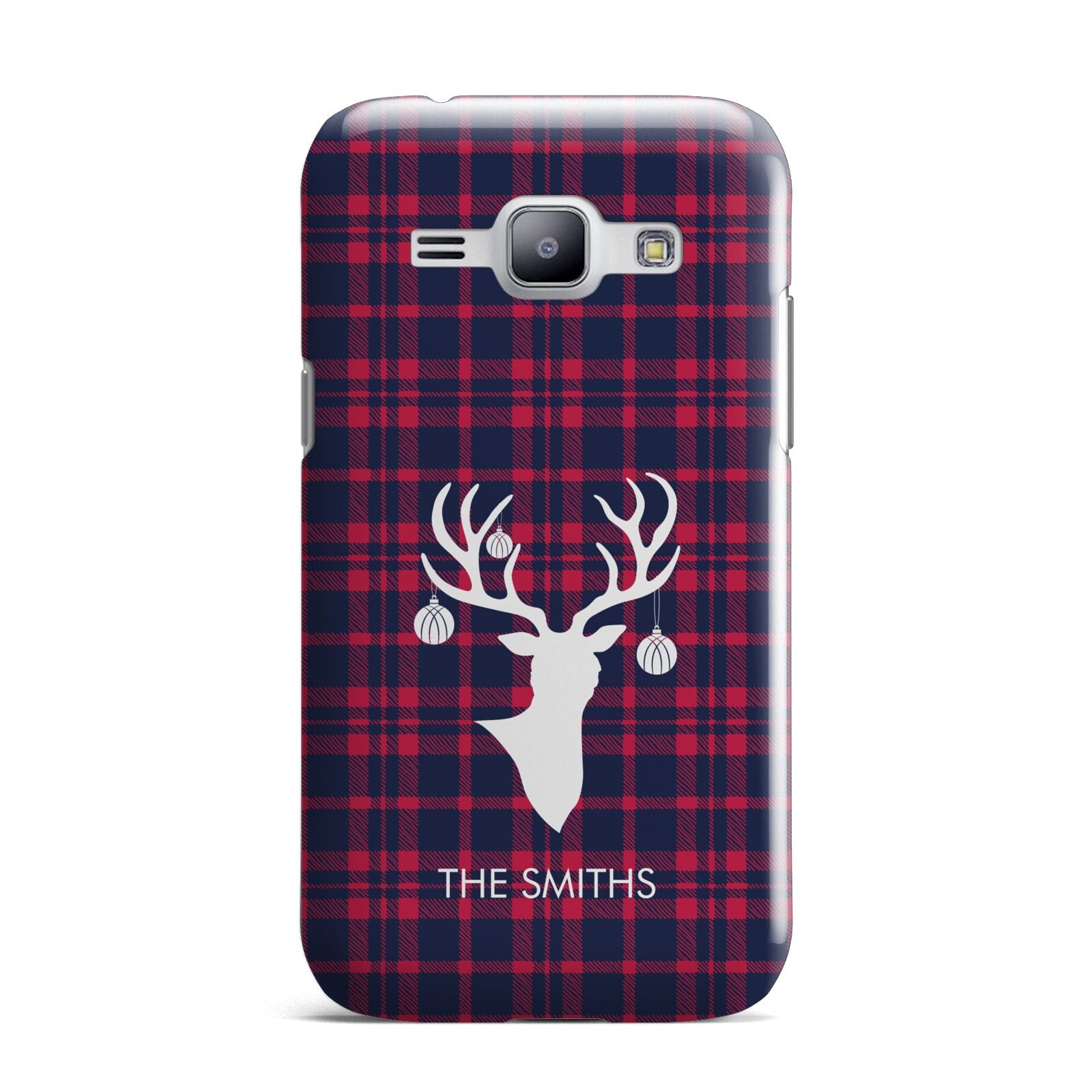 Tartan Stag Personalised Family Name Samsung Galaxy J1 2015 Case