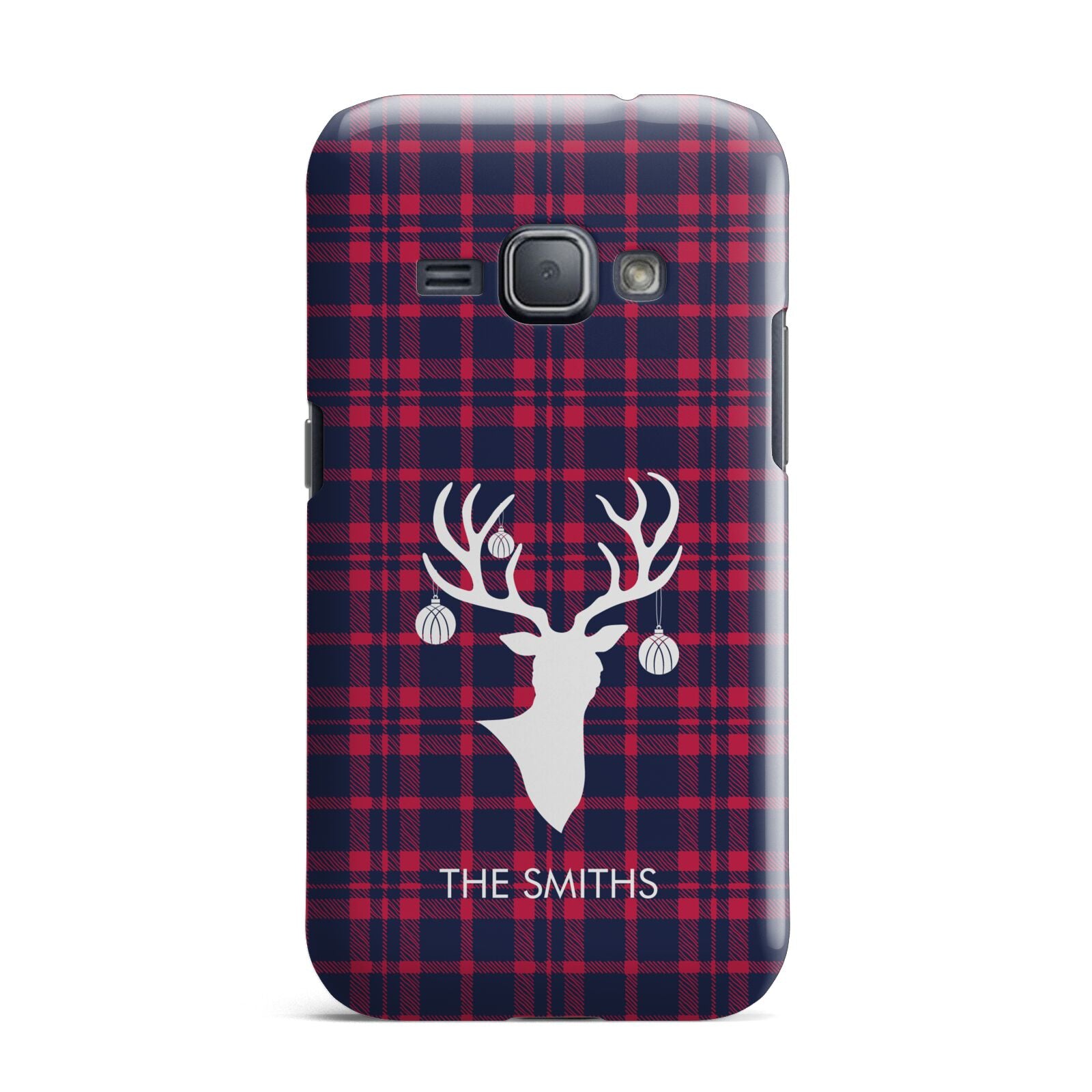 Tartan Stag Personalised Family Name Samsung Galaxy J1 2016 Case
