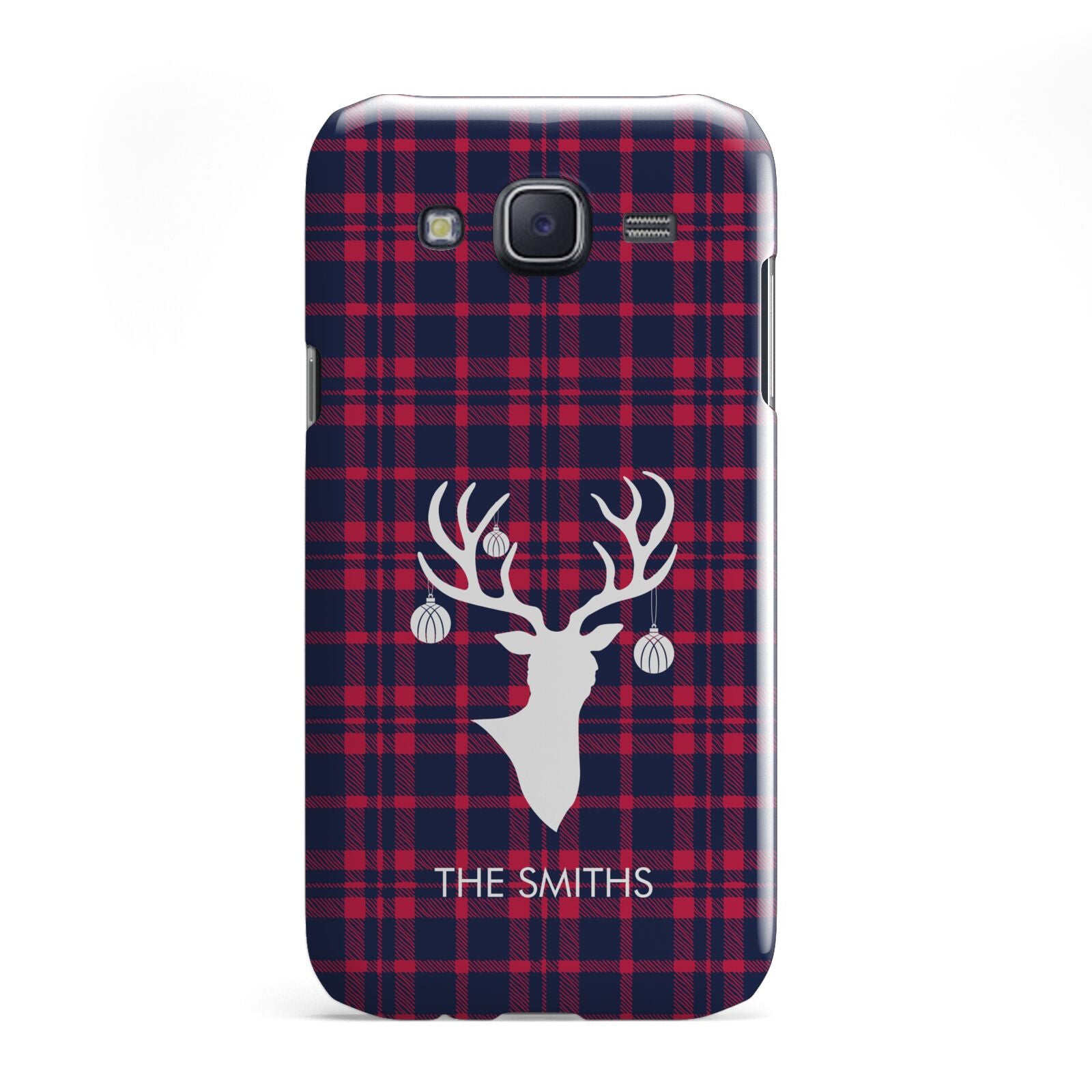 Tartan Stag Personalised Family Name Samsung Galaxy J5 Case