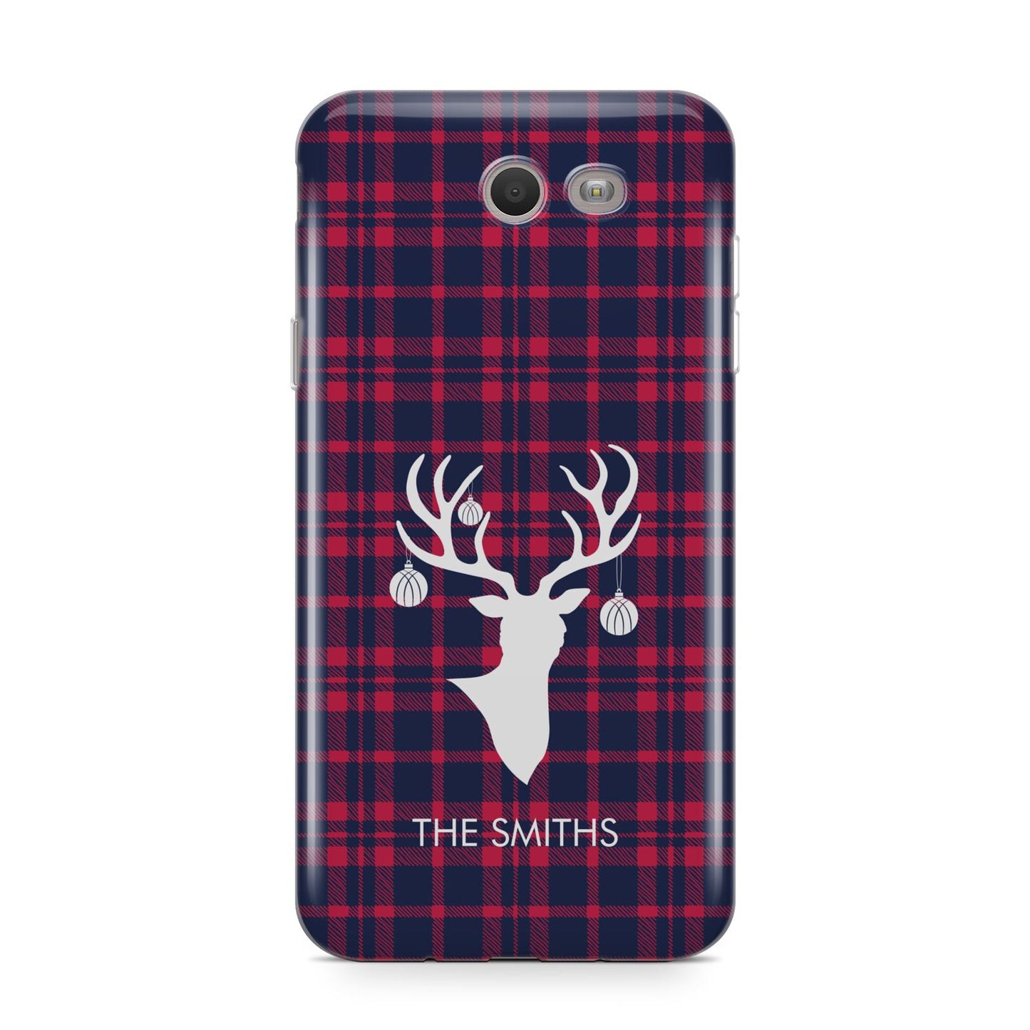Tartan Stag Personalised Family Name Samsung Galaxy J7 2017 Case