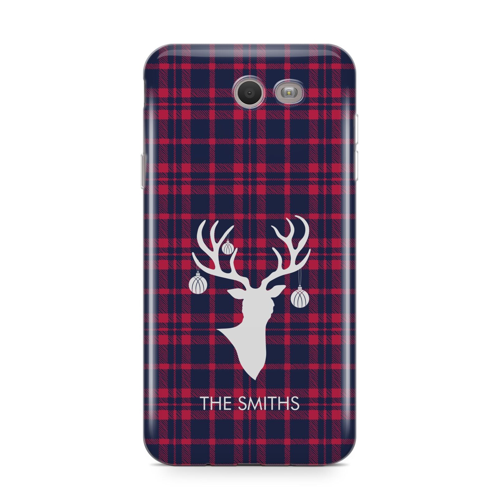 Tartan Stag Personalised Family Name Samsung Galaxy J7 2017 Case