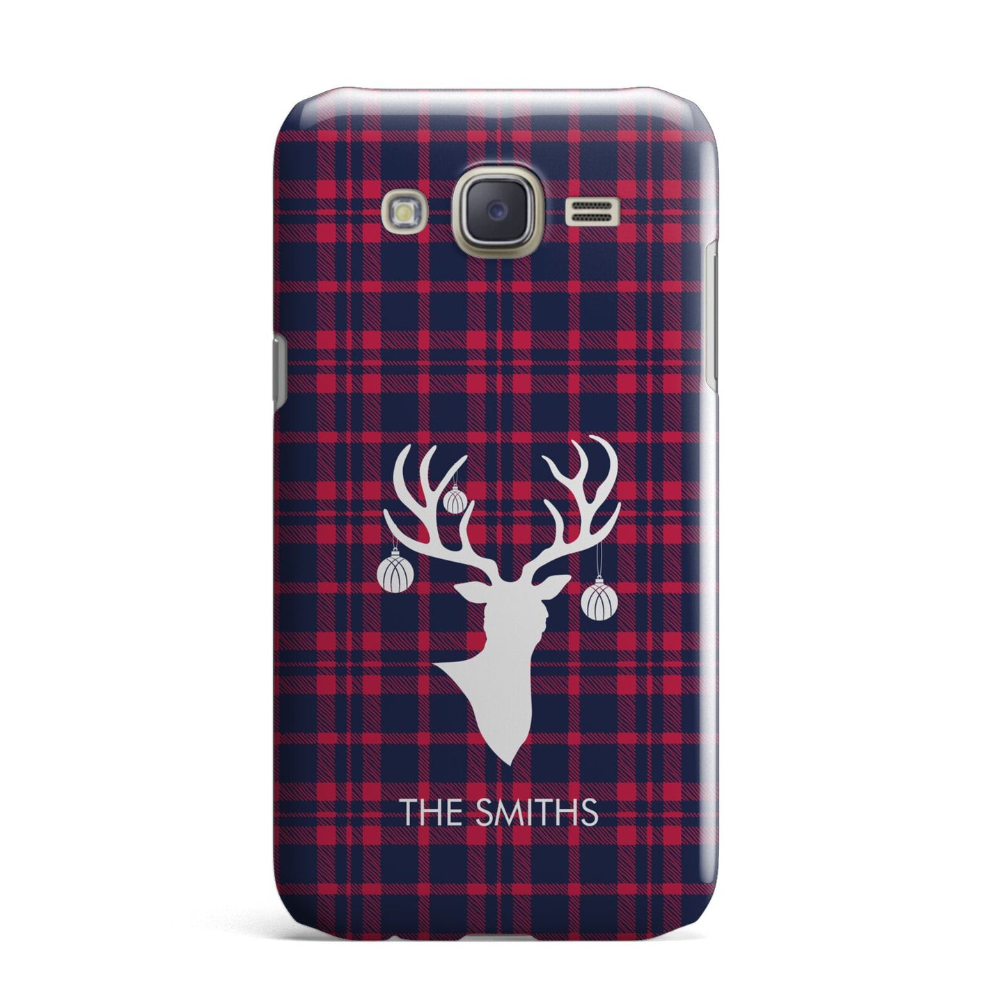 Tartan Stag Personalised Family Name Samsung Galaxy J7 Case