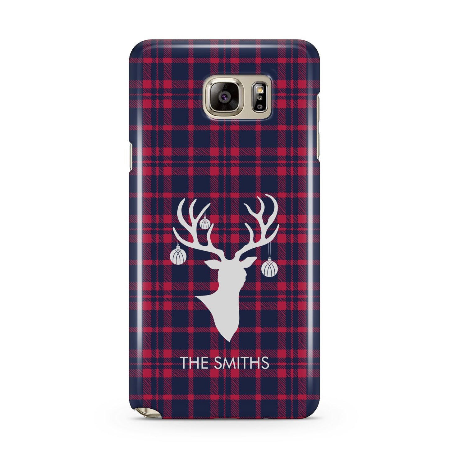 Tartan Stag Personalised Family Name Samsung Galaxy Note 5 Case
