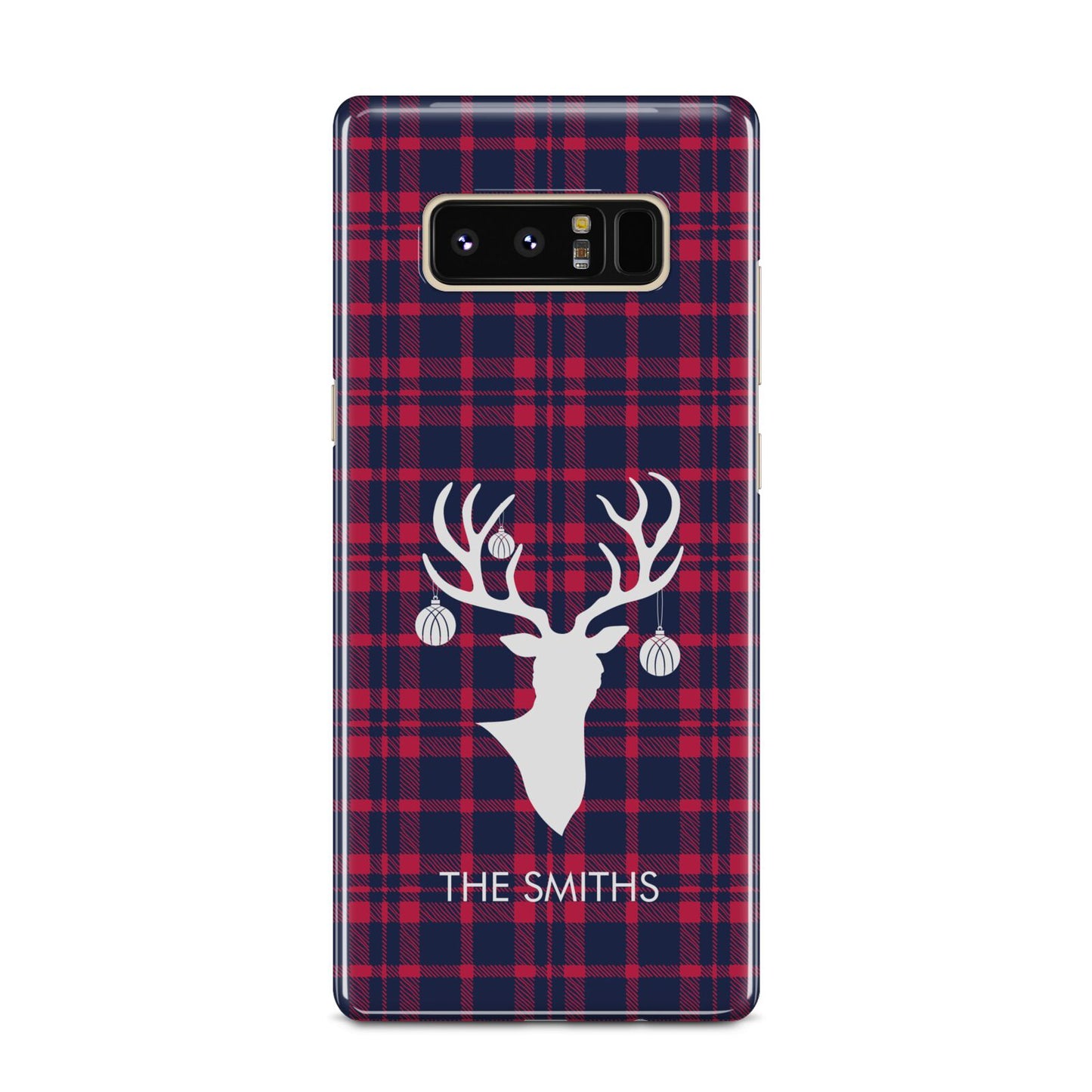 Tartan Stag Personalised Family Name Samsung Galaxy Note 8 Case