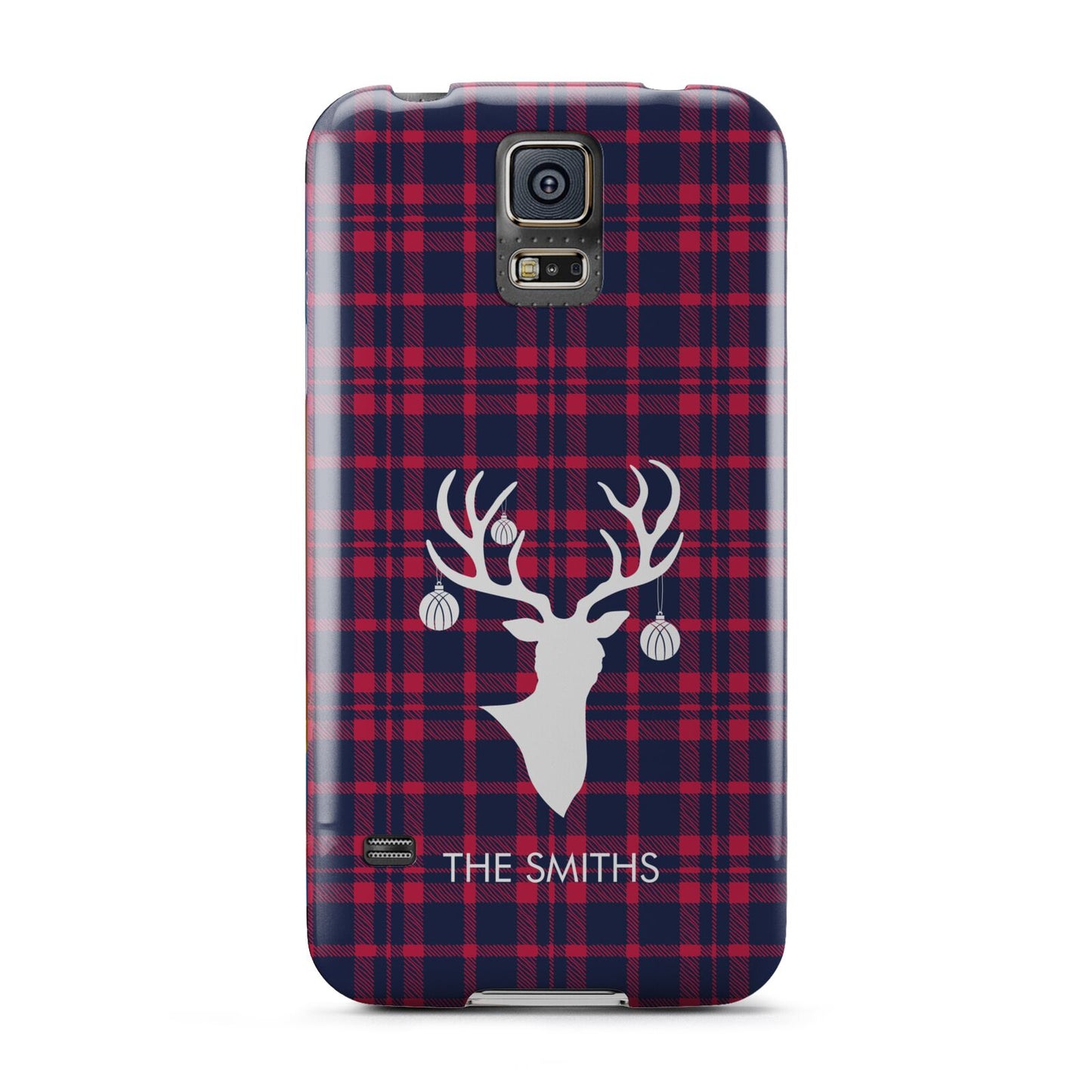 Tartan Stag Personalised Family Name Samsung Galaxy S5 Case