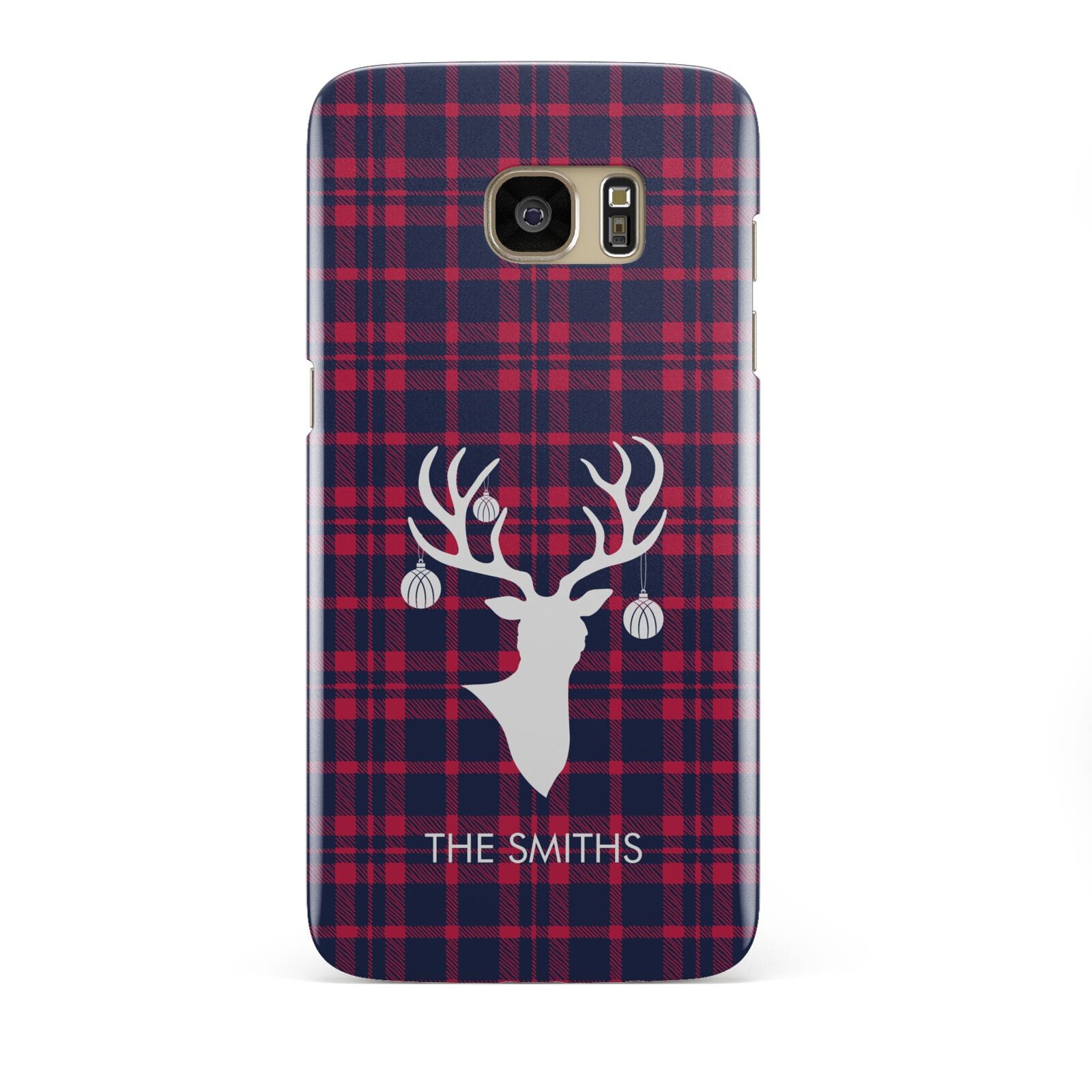 Tartan Stag Personalised Family Name Samsung Galaxy S7 Edge Case