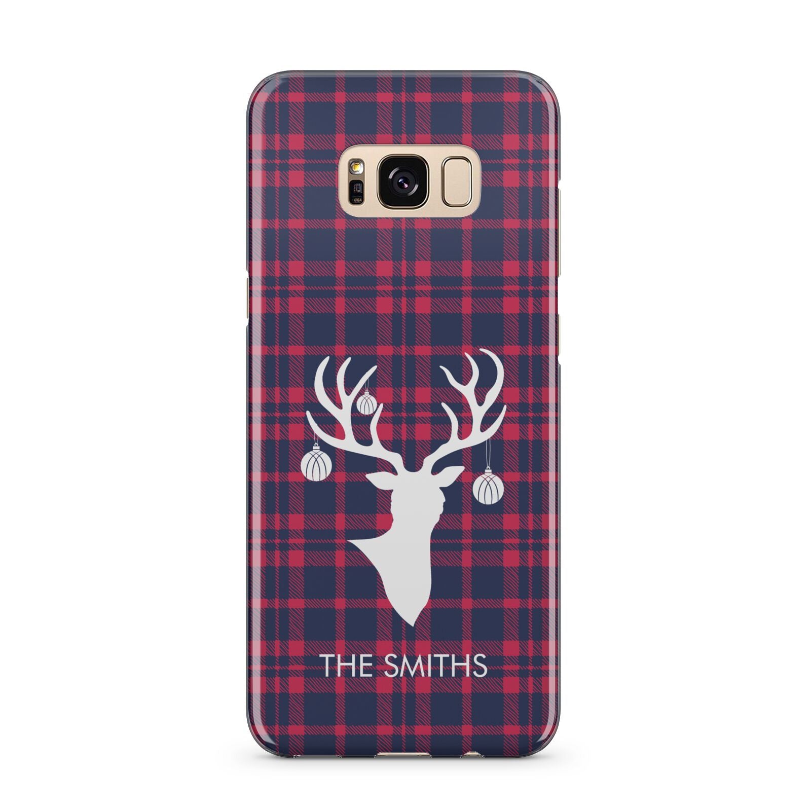Tartan Stag Personalised Family Name Samsung Galaxy S8 Plus Case