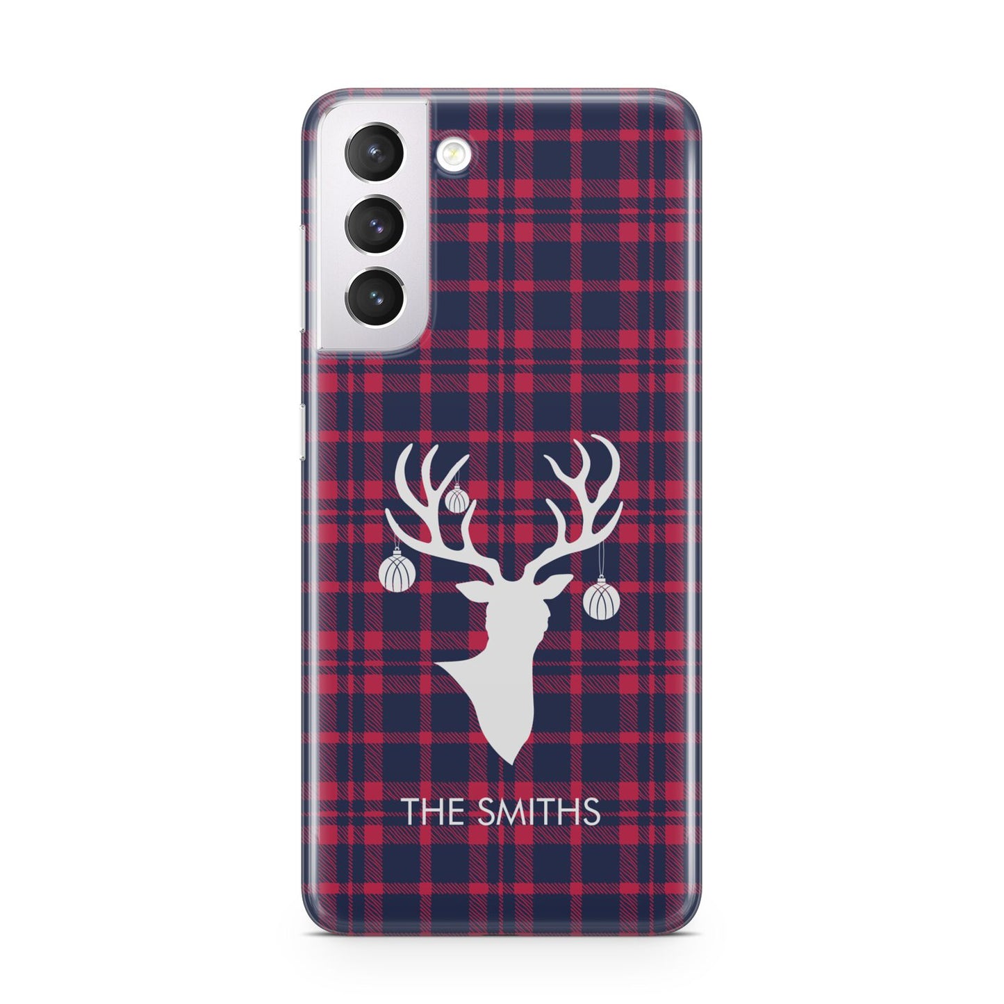 Tartan Stag Personalised Family Name Samsung S21 Case