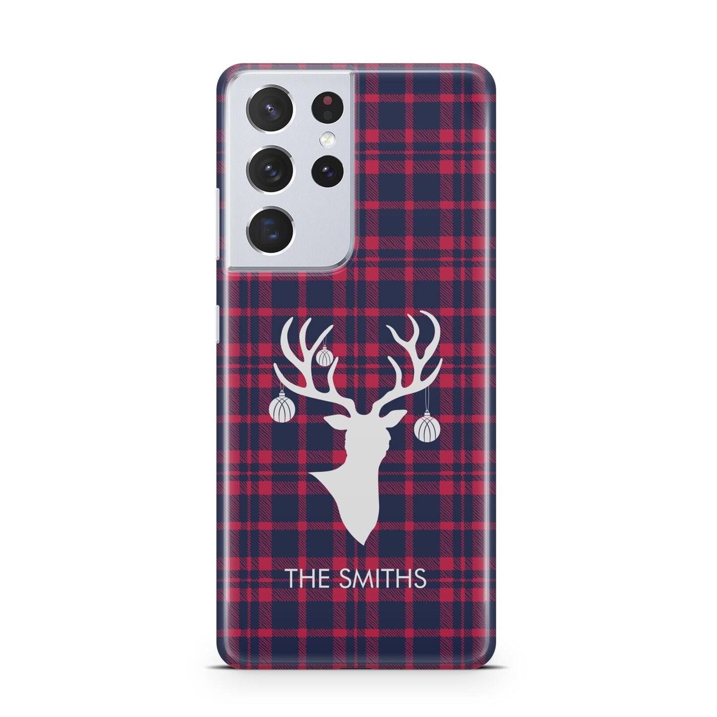 Tartan Stag Personalised Family Name Samsung S21 Ultra Case