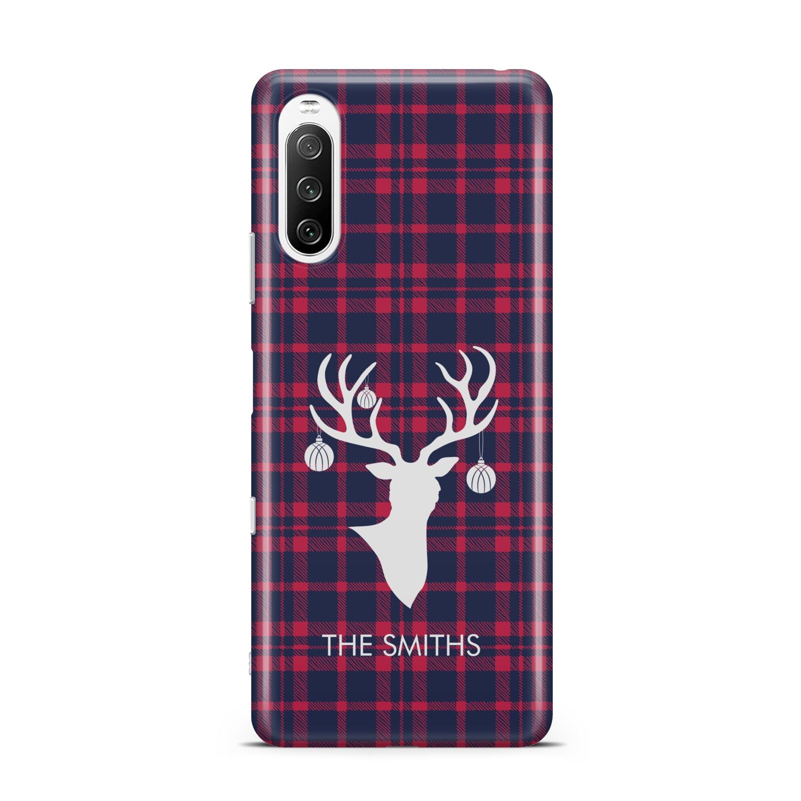 Tartan Stag Personalised Family Name Sony Xperia 10 III Case
