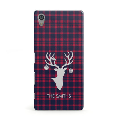 Tartan Stag Personalised Family Name Sony Xperia Case