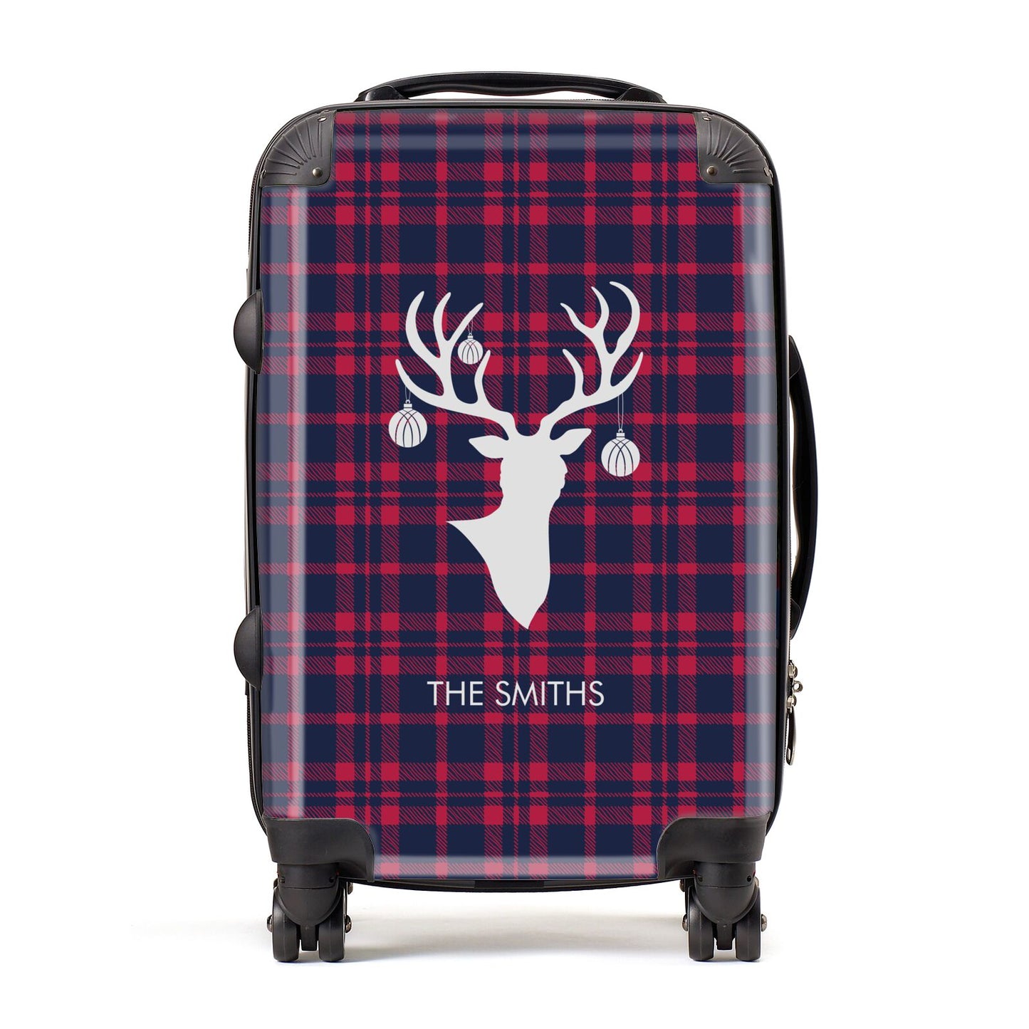 Tartan Stag Personalised Family Name Suitcase