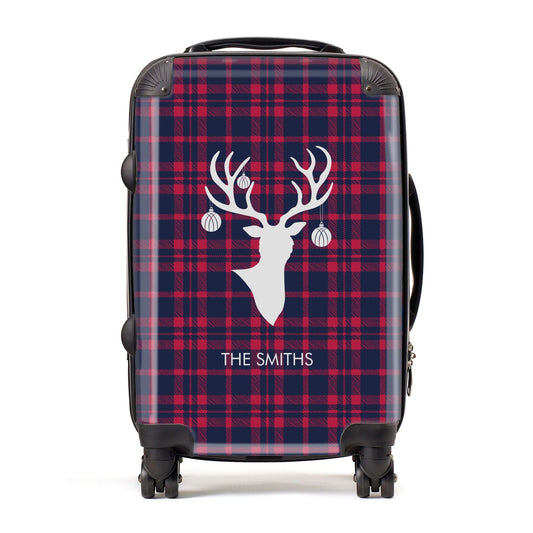 Tartan Stag Personalised Family Name Suitcase