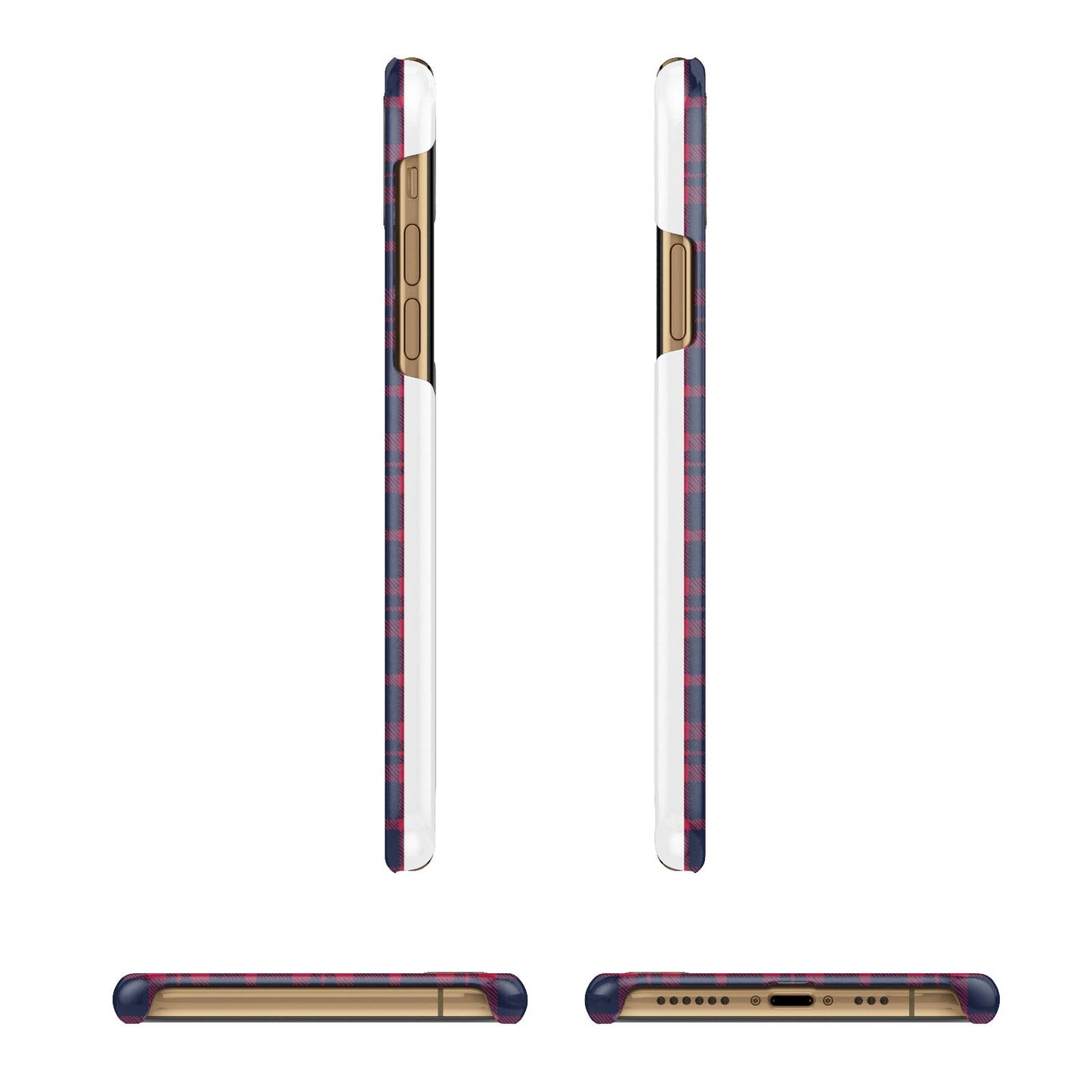 Tartan Stag Personalised Family Name iPhone 11 3D Snap Case Angle Images