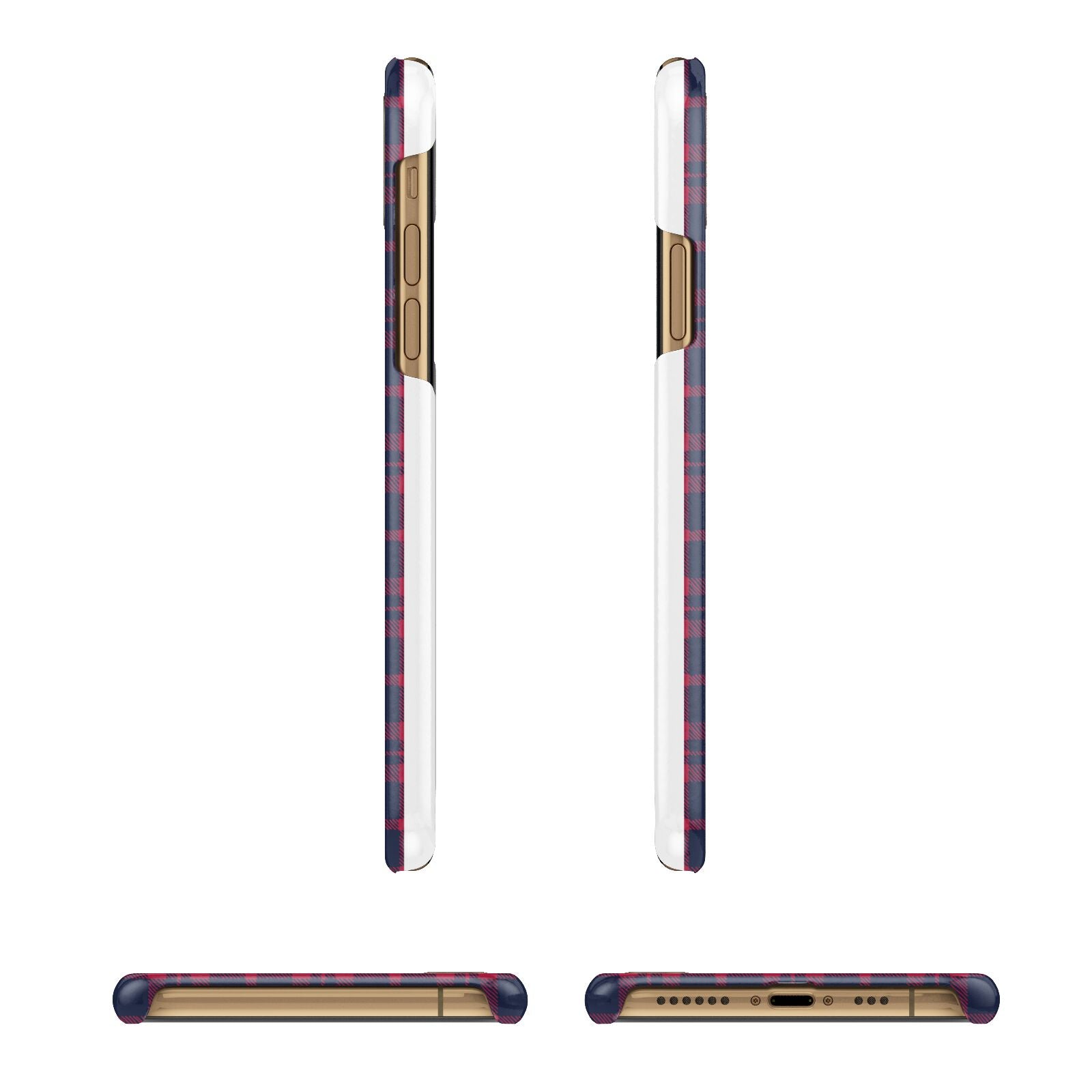 Tartan Stag Personalised Family Name iPhone 11 3D Snap Case Angle Images