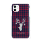 Tartan Stag Personalised Family Name iPhone 11 3D Snap Case