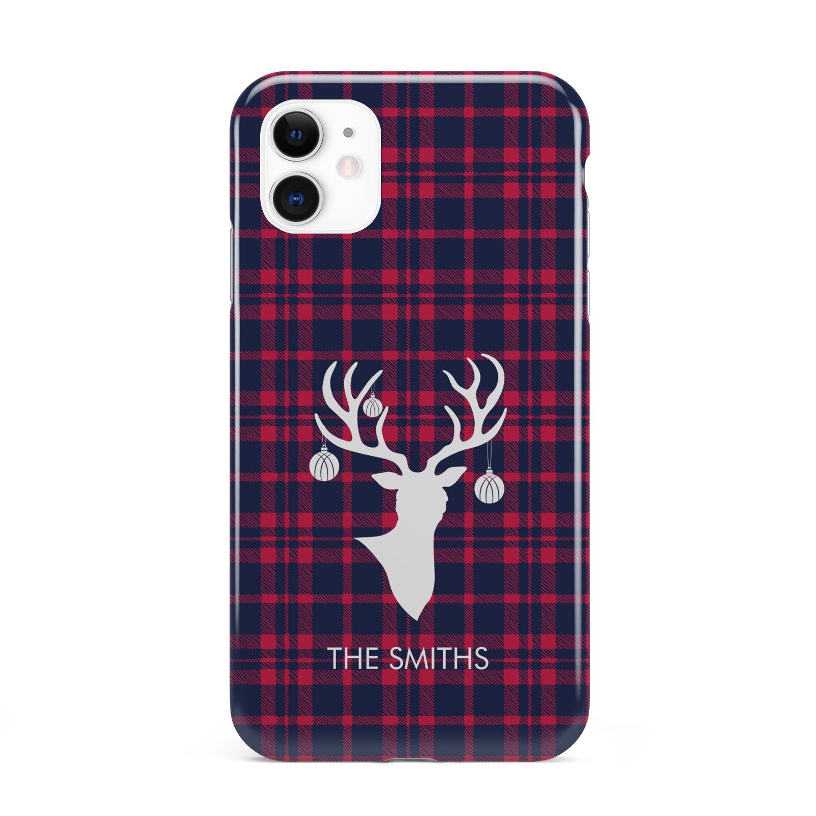 Tartan Stag Personalised Family Name iPhone 11 3D Tough Case